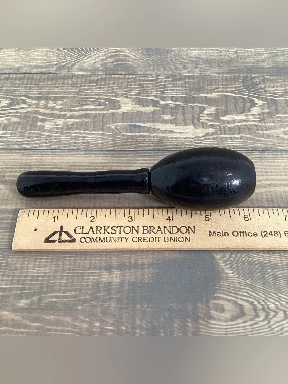 Pair Vintage Black Wood Egg Shaped Sock Darner, Wooden Sewing Tool